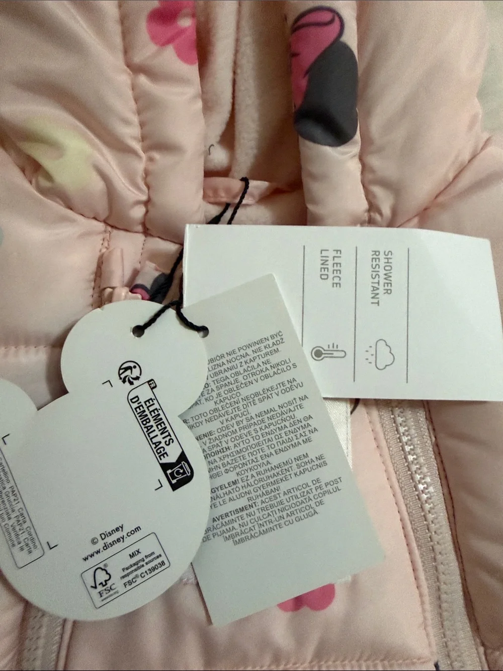 Disney Pink Minnie Mouse Puffer Footed One-Piece
